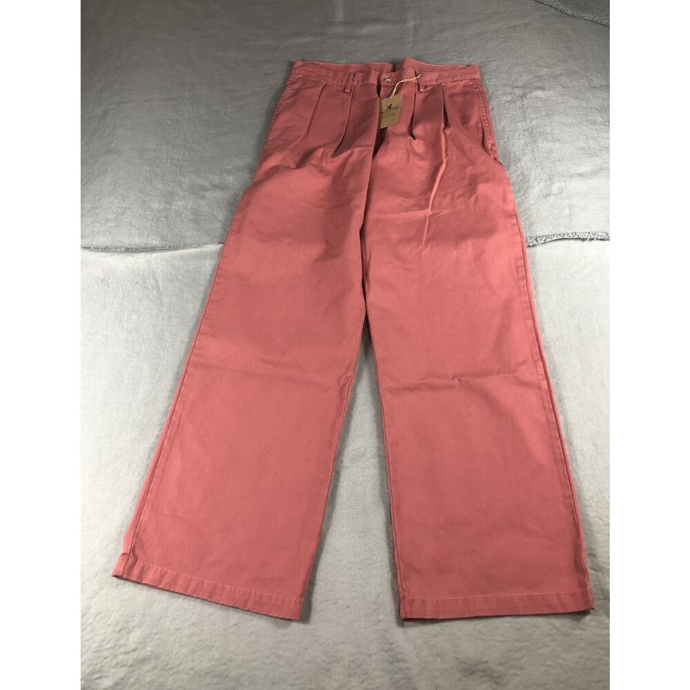 New Denimist Pants Womens 31 Nautical Red Blair Double Pleat Wide Leg Trousers - Picture 2 of 15